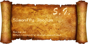 Simonffy Ibolya névjegykártya